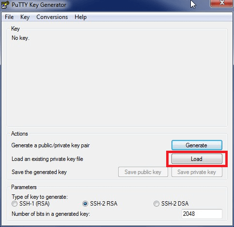 Puttykeygen-load-pem-file