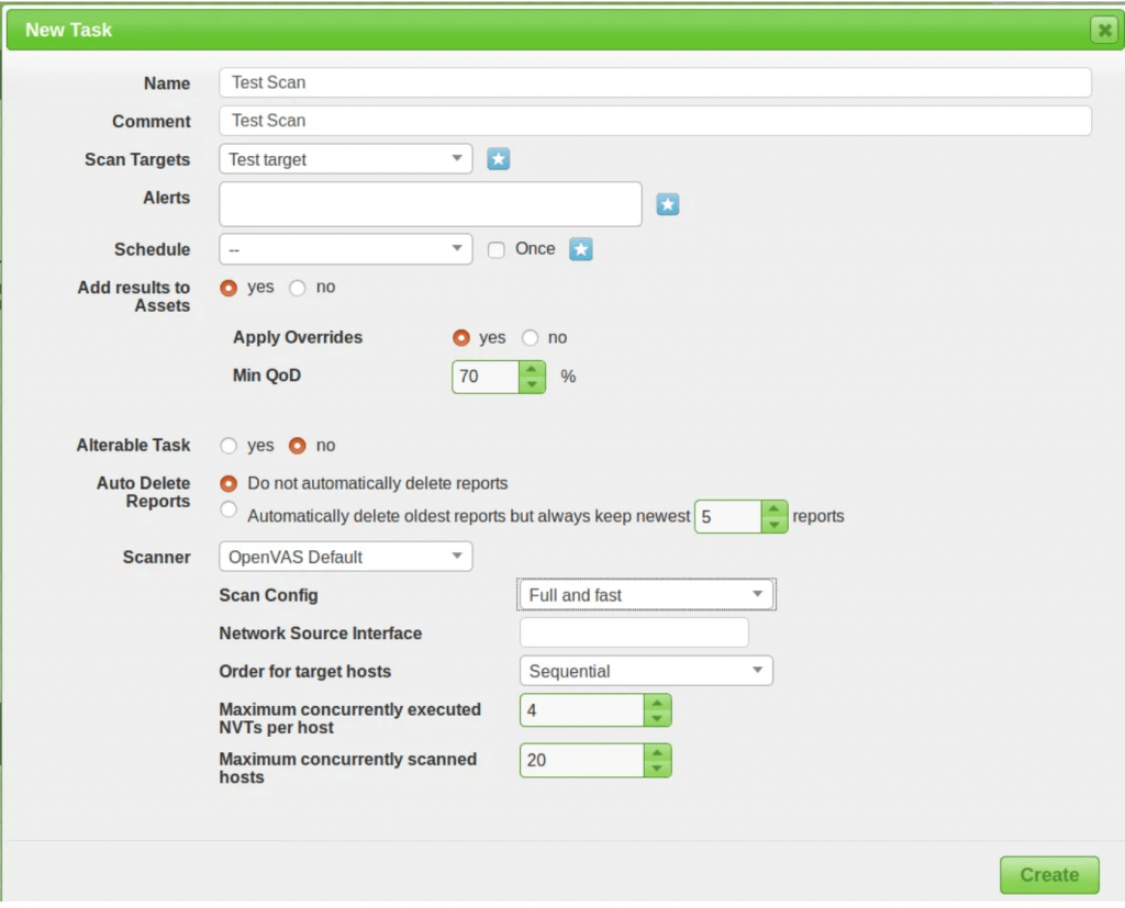 New-Task-OpenVAS