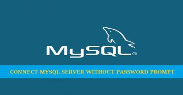 connect-mysql-server-without-prompting-password
